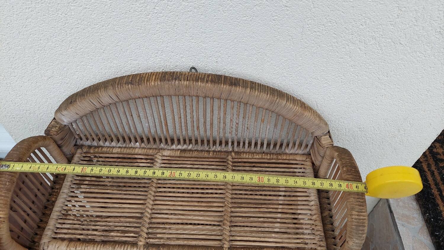 Vintage folding wicker furniture in its original condition