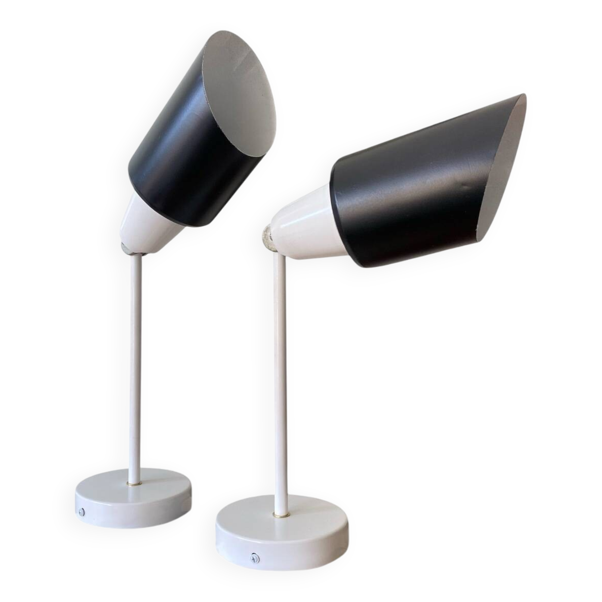 Pair of adjustable industrial metal wall sconces.