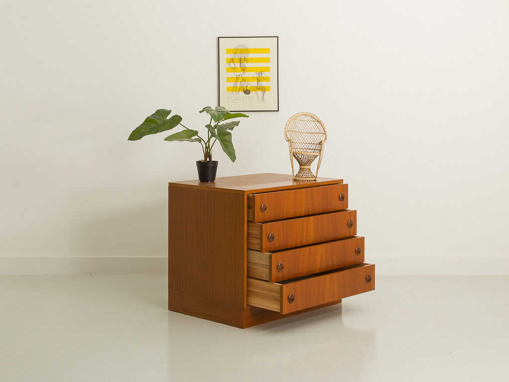 Commode en teck avec 4 tiroirs