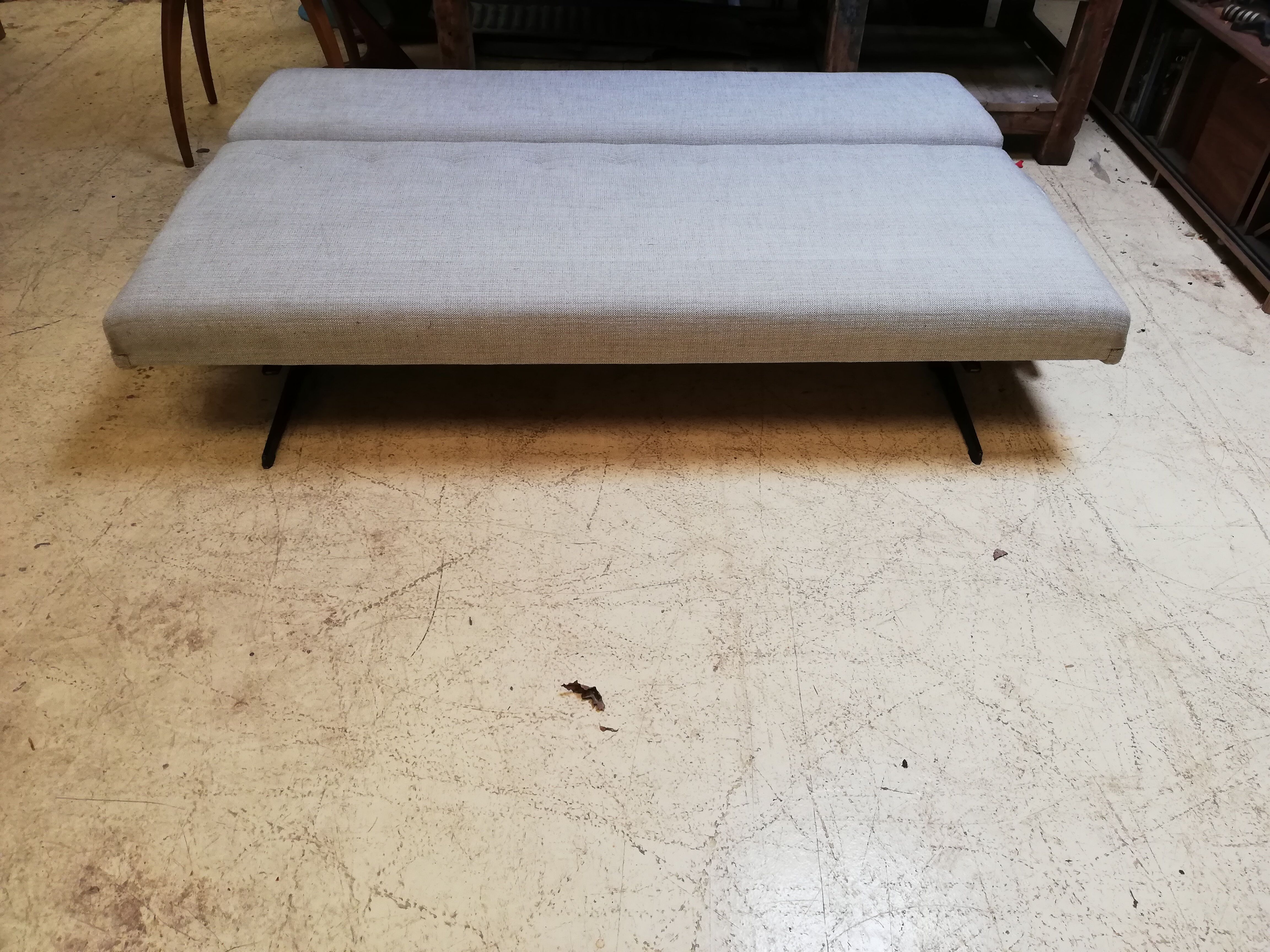 Large vintage convertible sofa bed, 70s, Czechoslovakia
