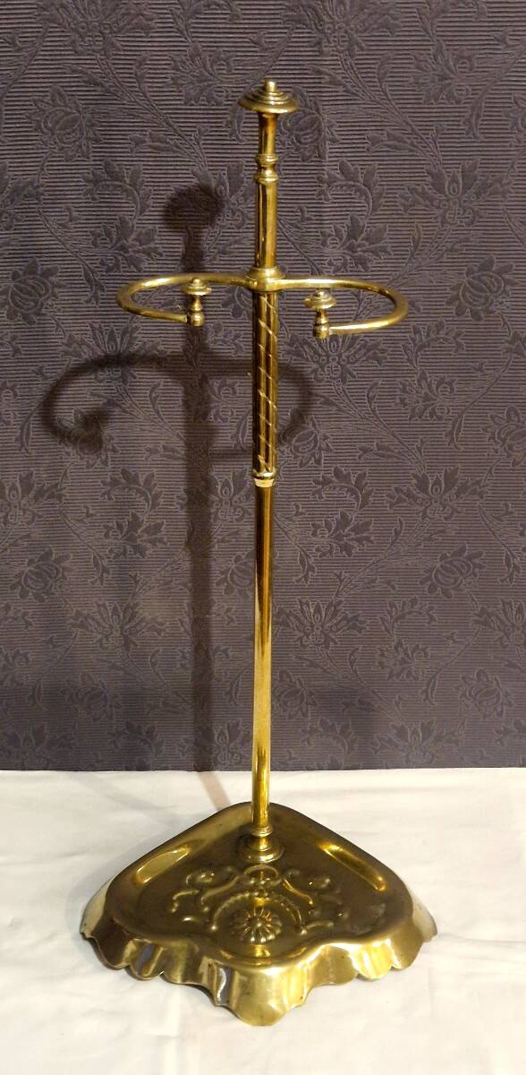 Fireplace tool set or umbrella stand in brass "Grandry fils"