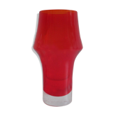 Vase en verre coloré rouge Riihimaki Finlande