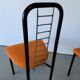 Set of 4 Italian design chairs in vintage black metal and chrome.