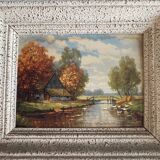 Tableau: oil on hardboard - landscape