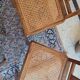 Set of 6 beautiful caned chairs in solid walnut Art Deco style.