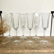 6 Vintage Octime Luminarc Champagne Flutes