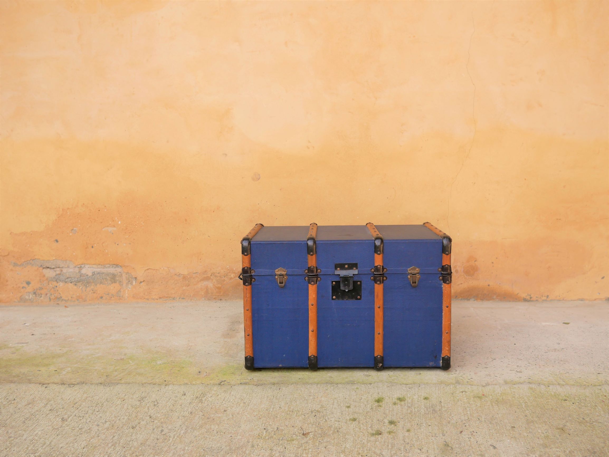 Blue vintage trunk