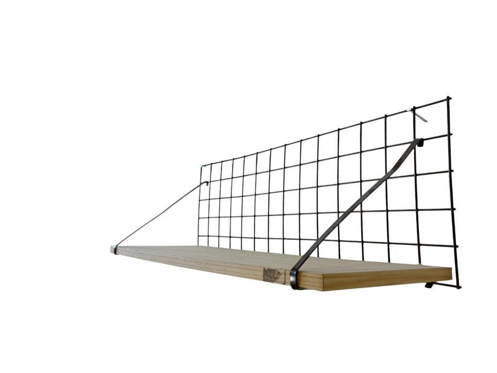 Étagère murale vintage style Tomado avec grille et tablette