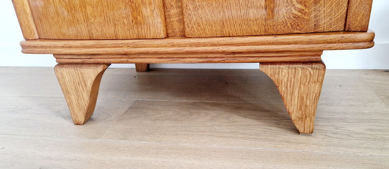 Low sideboard 2 doors art deco oak
