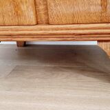 Low sideboard 2 doors art deco oak