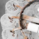 1960s vintage modern antique blown murano glass 3-light chandelier