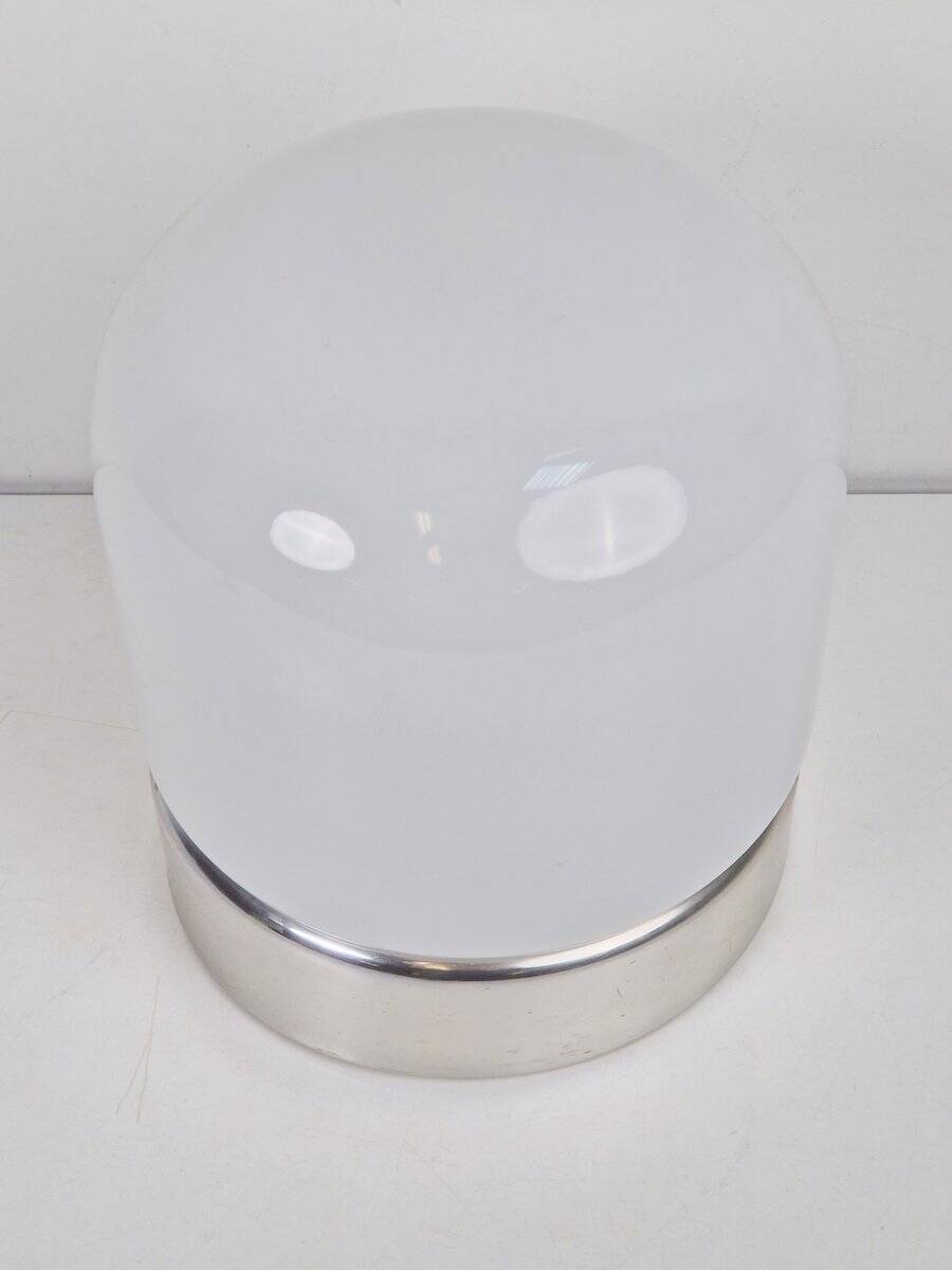 Mid-Century Table Lamp in Frosted Glass and Aluminium from Doria Leuchten, 1960s