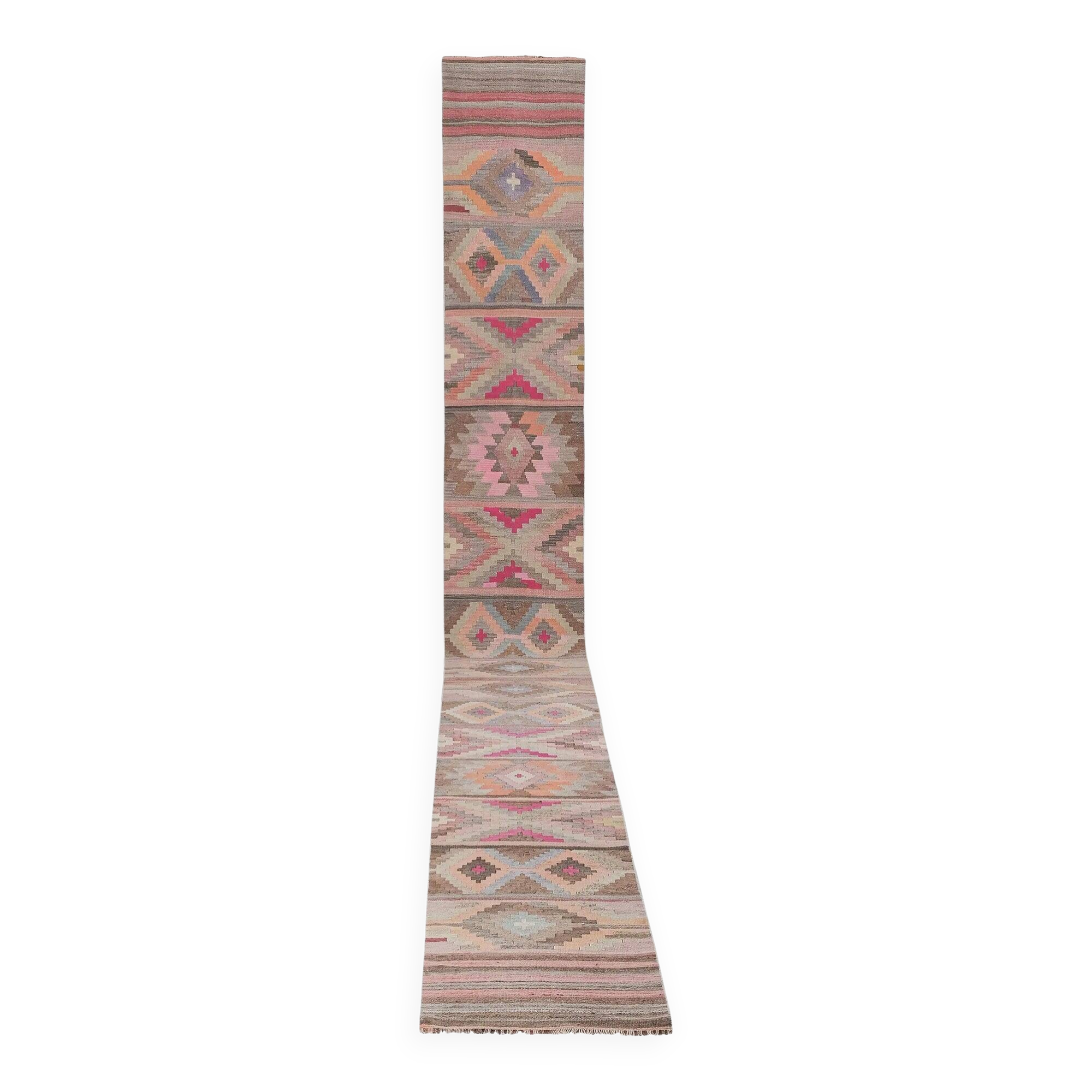 Vintage Turkish hallway rug 74x696 cm