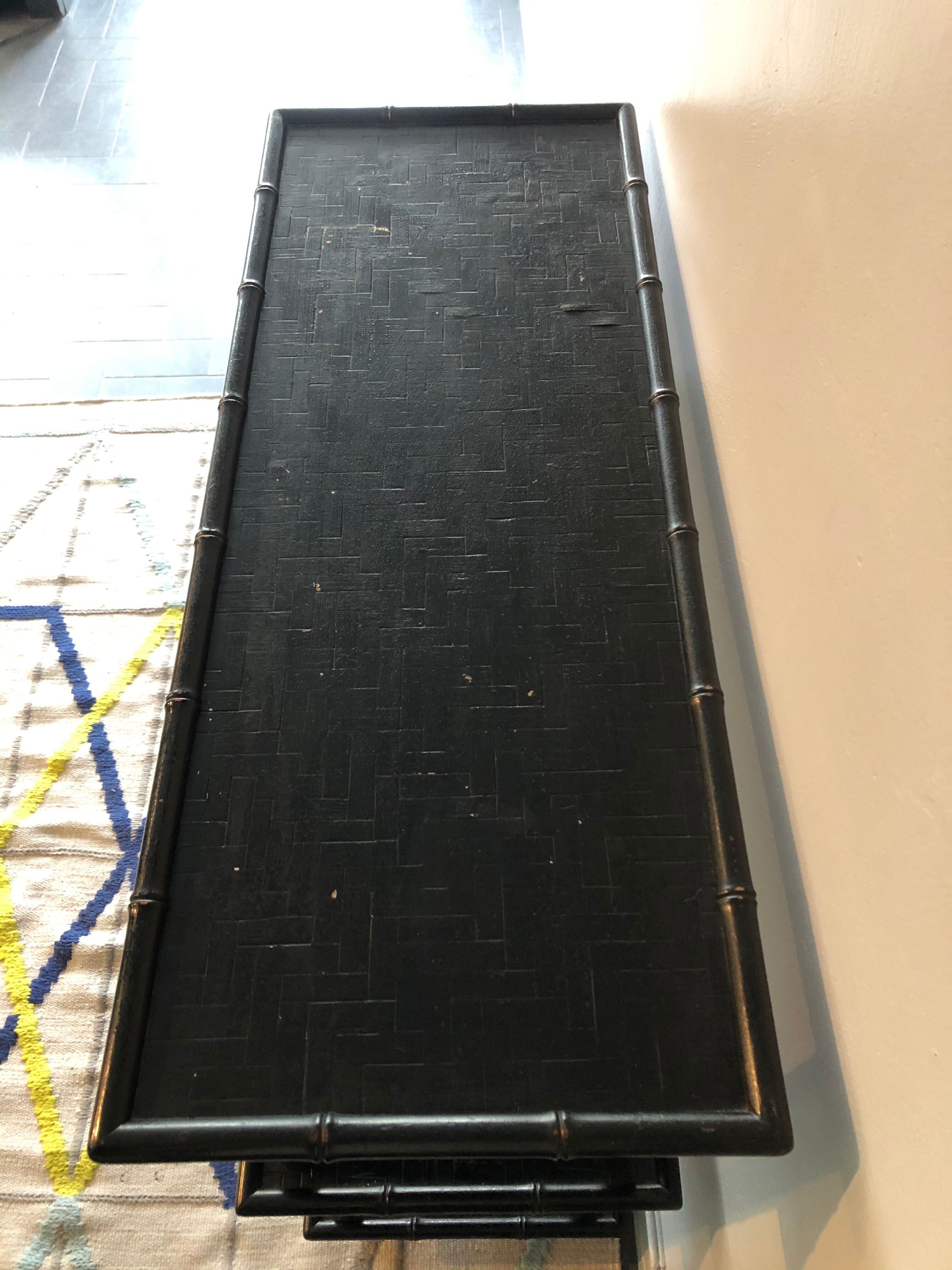 Vintage bamboo black shelf