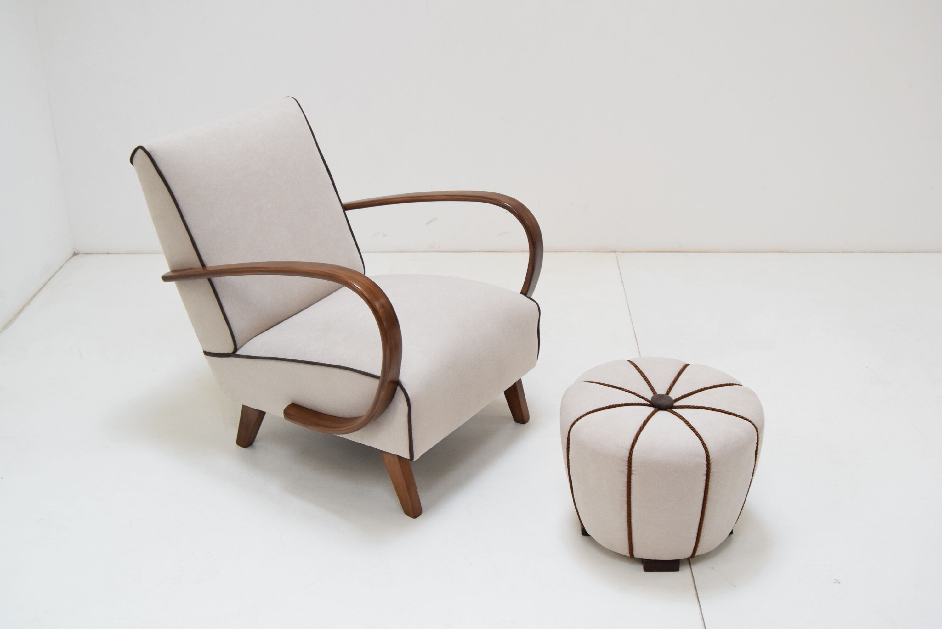 Armchair and Tabouret by Jindrich Halabala, 1950's.
