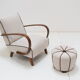 Armchair and Tabouret by Jindrich Halabala, 1950's.