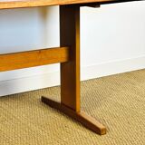 Scandinavian teak and ceramic dining room table with extensions
