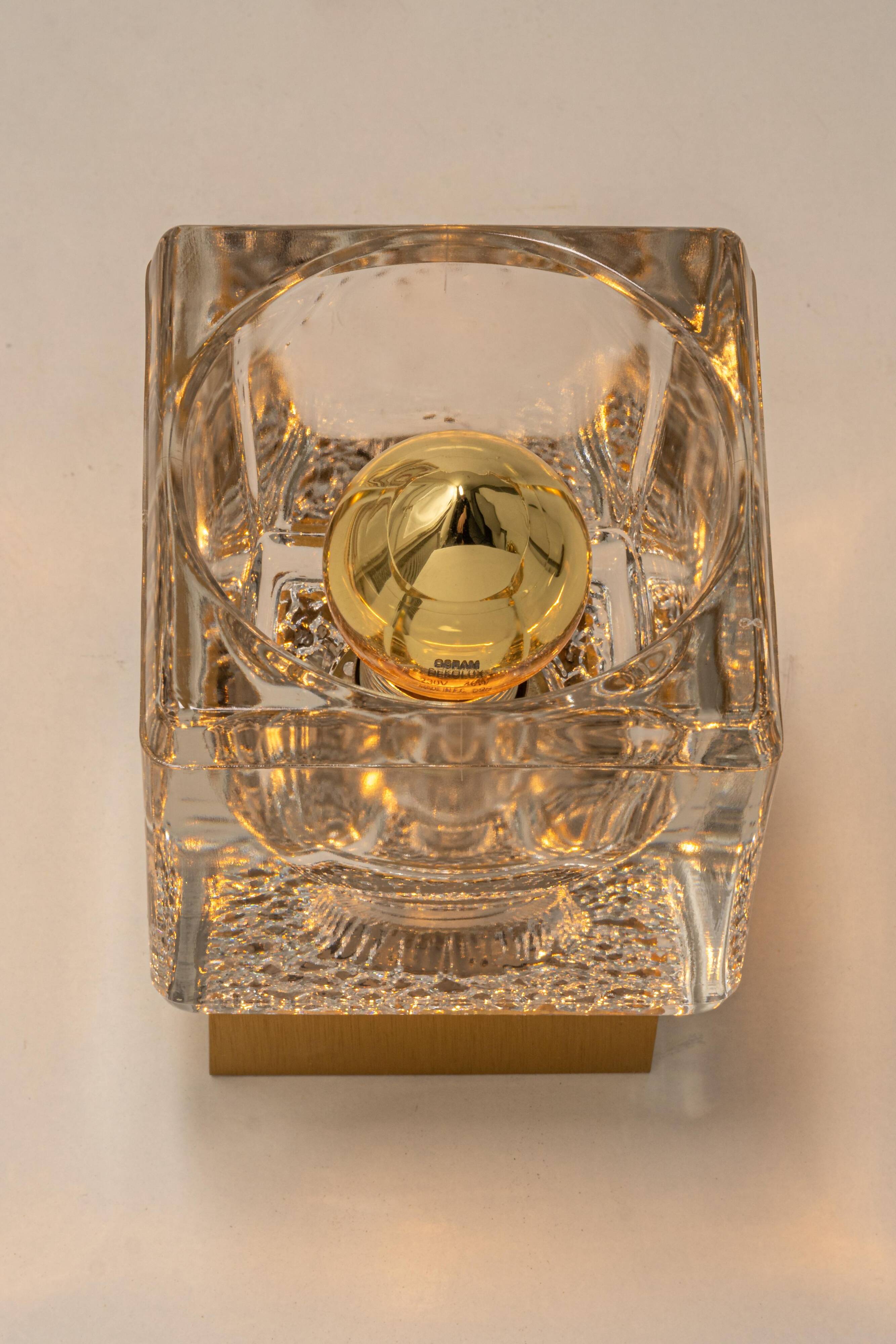 Small wall lamp in brass and crystal by Peill & Putzler, Germany