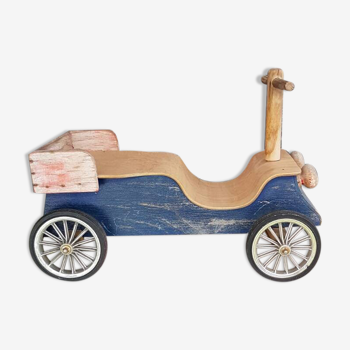 Ancienne voiture jouet enfant bois roues métal vintage