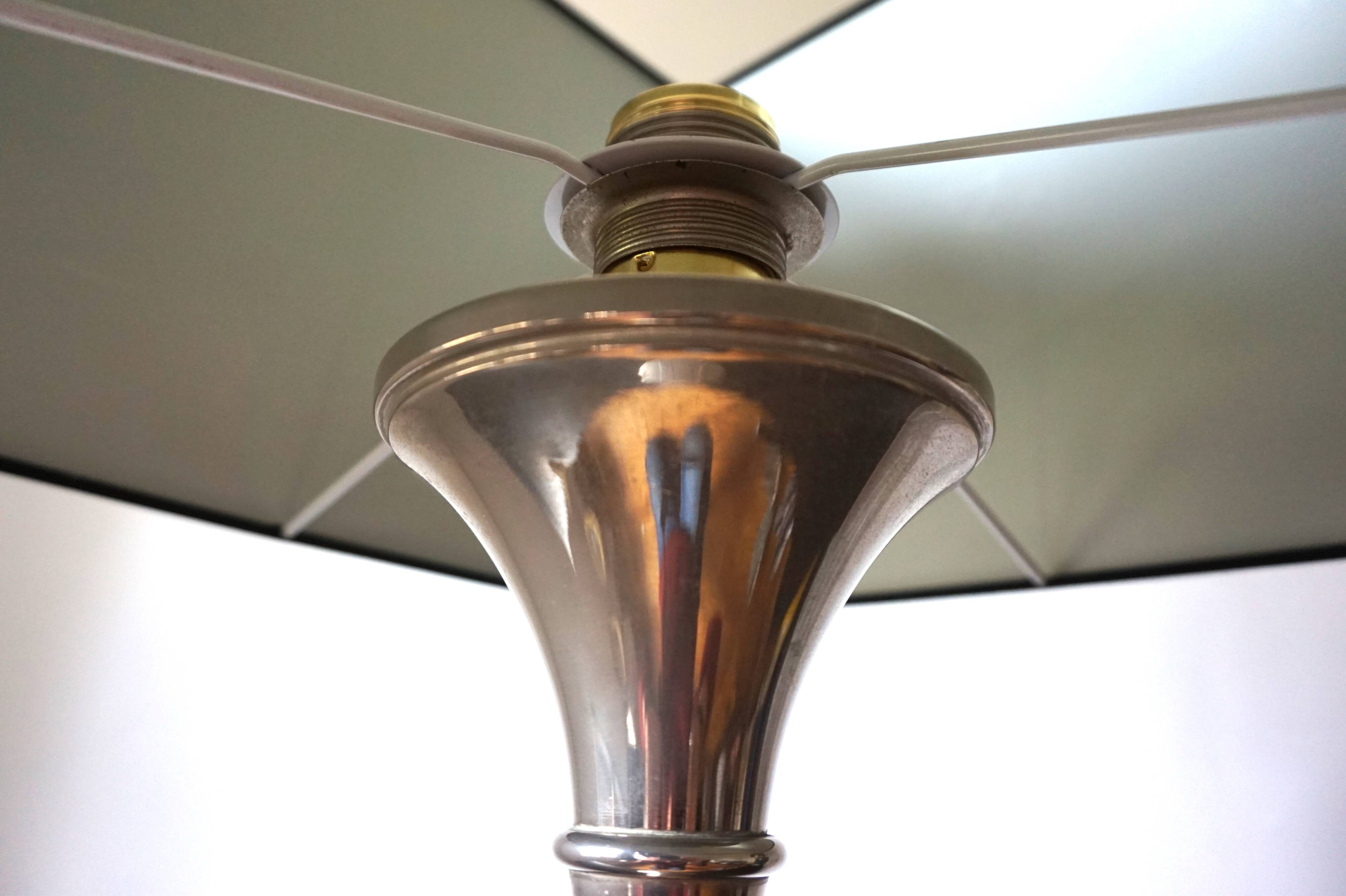 Table lamp made of chrome-plated