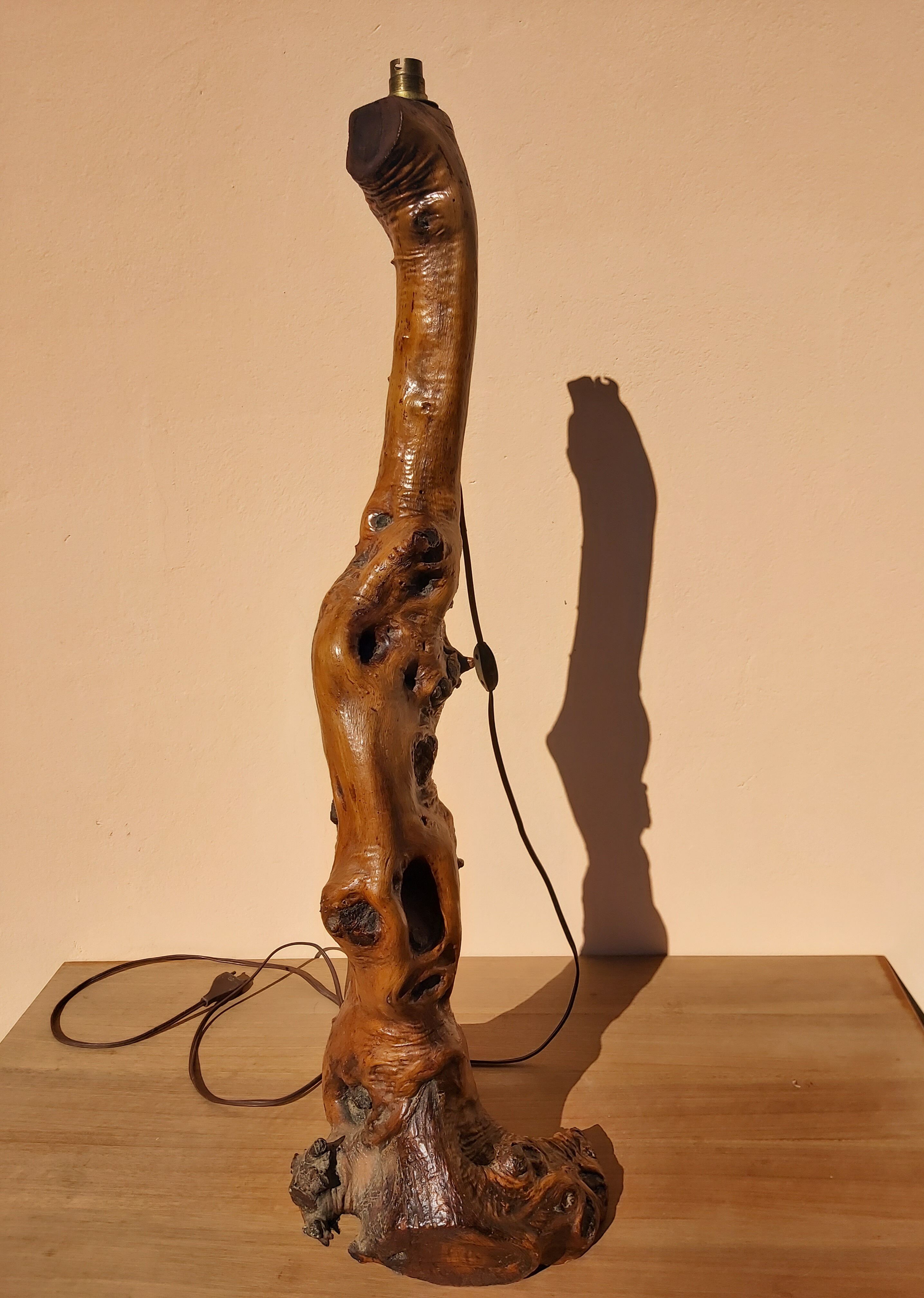 Vintage olive wood lamppost