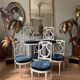 Set of 6 lyre chairs from the Napoleonic III period in painted wood in the Louis XVI style.