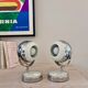 Pair of "Eye-ball" lamps in chrome metal - 1970.