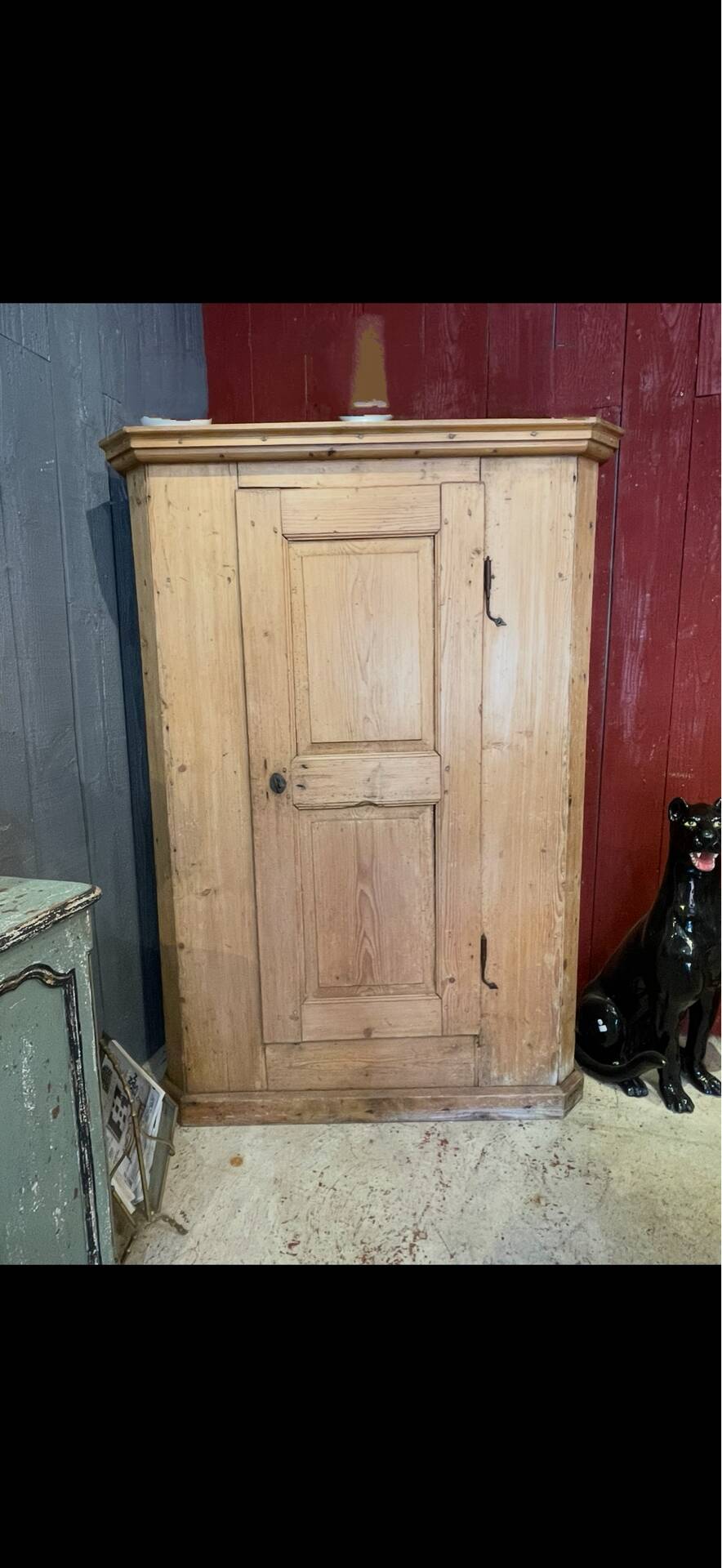 Pine wardrobe from the 19th century.