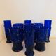 8 verres Pilgrim bleu cobalt
