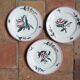 Dessert plates in Sarreguemines earthenware, floral decoration, early XX -th century