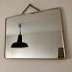 Miroir barbier 40x30cm doré beige vintage 1960