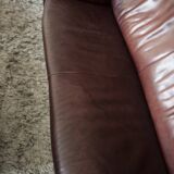 Oxblood leather sofa DeSede DS-72b
