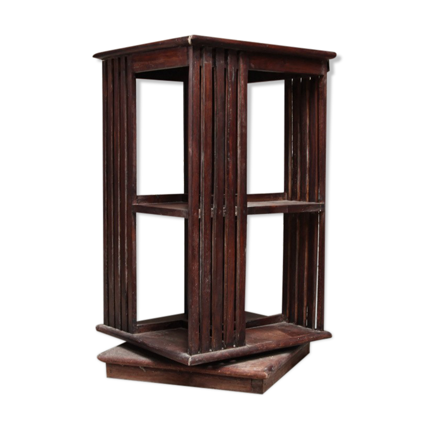 English mahogany revolving library