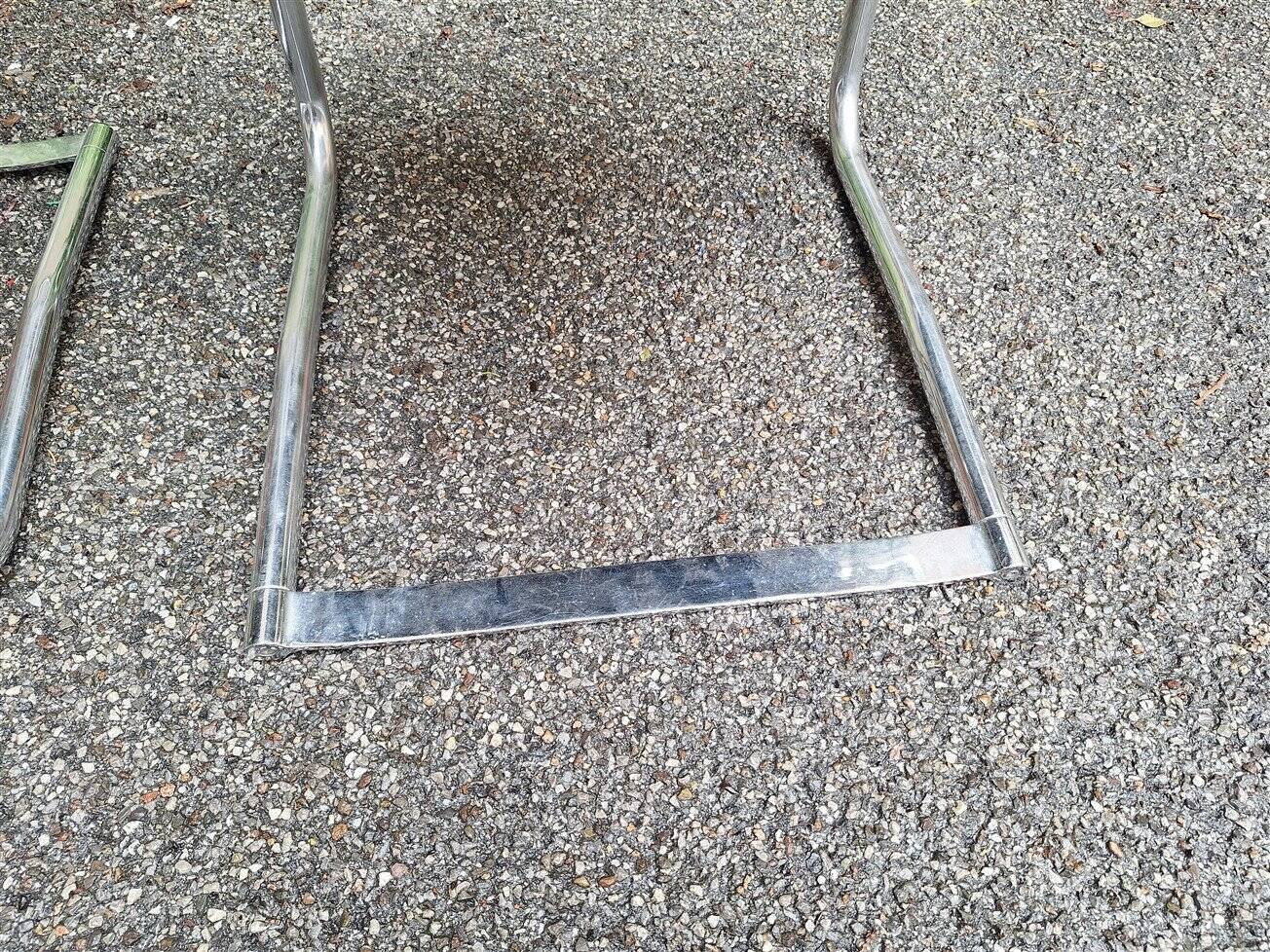Model 920 Chairs in Chrome and Black Leather by Carlo Bartoli for T70, 1970s, Set of 6