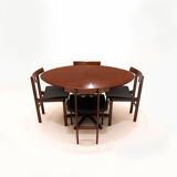 Danish Mid Century Yin-Yang teak extending dining table by Ole Gjerløv-Knudsen and Torben Lind