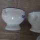 4 Large bowls salad bowls + 2 cups PILLIVUYT blue decoration boat G. CAOUDAL