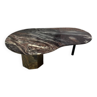 Carrara marble coffee table organic form