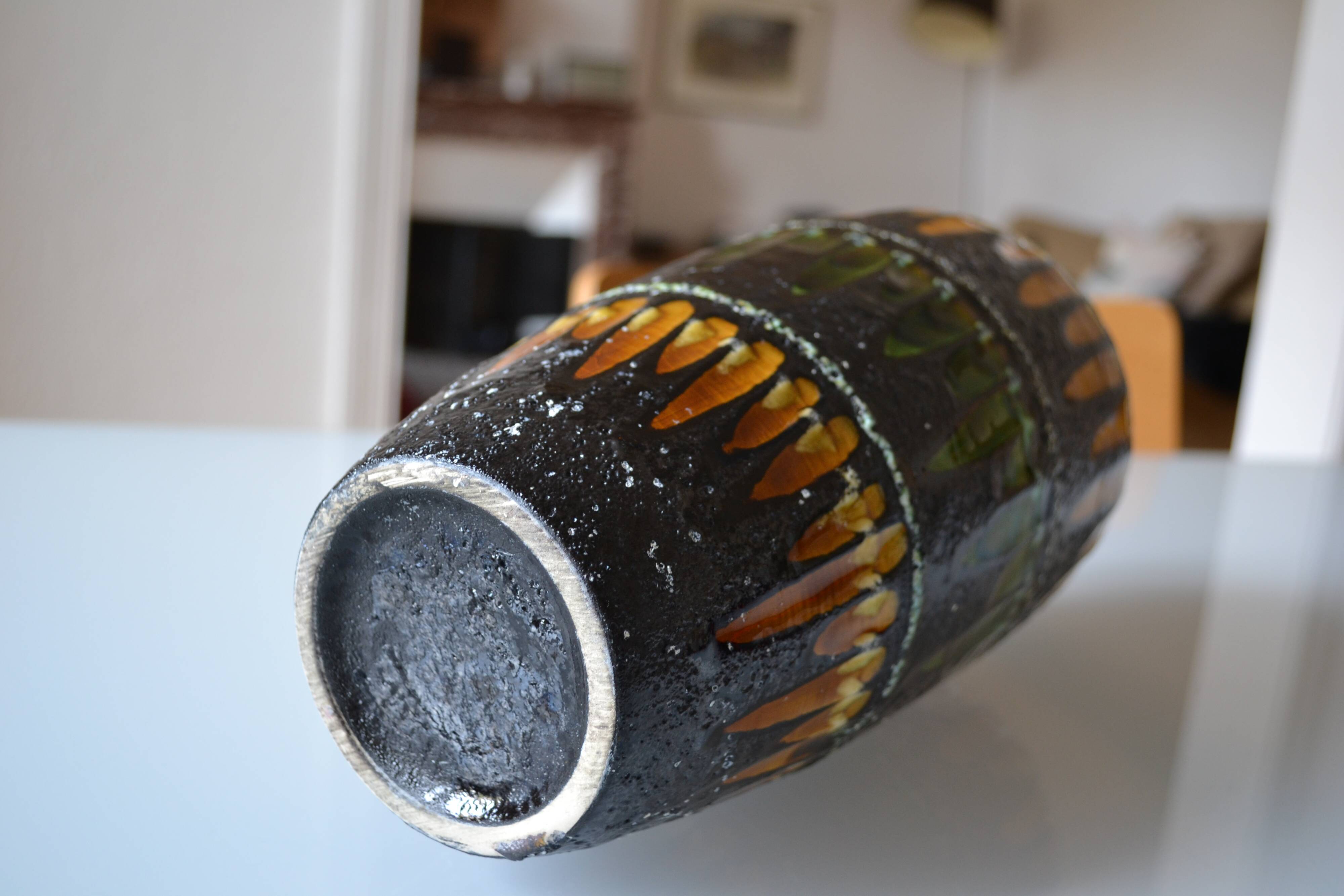 Scheurich Germany "Europ Linie" large ceramic vase Fat Lava 1970