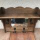 Entrance Wall Coat Door - 4 Forged Iron Patères - Mirror - Vintage Shelf