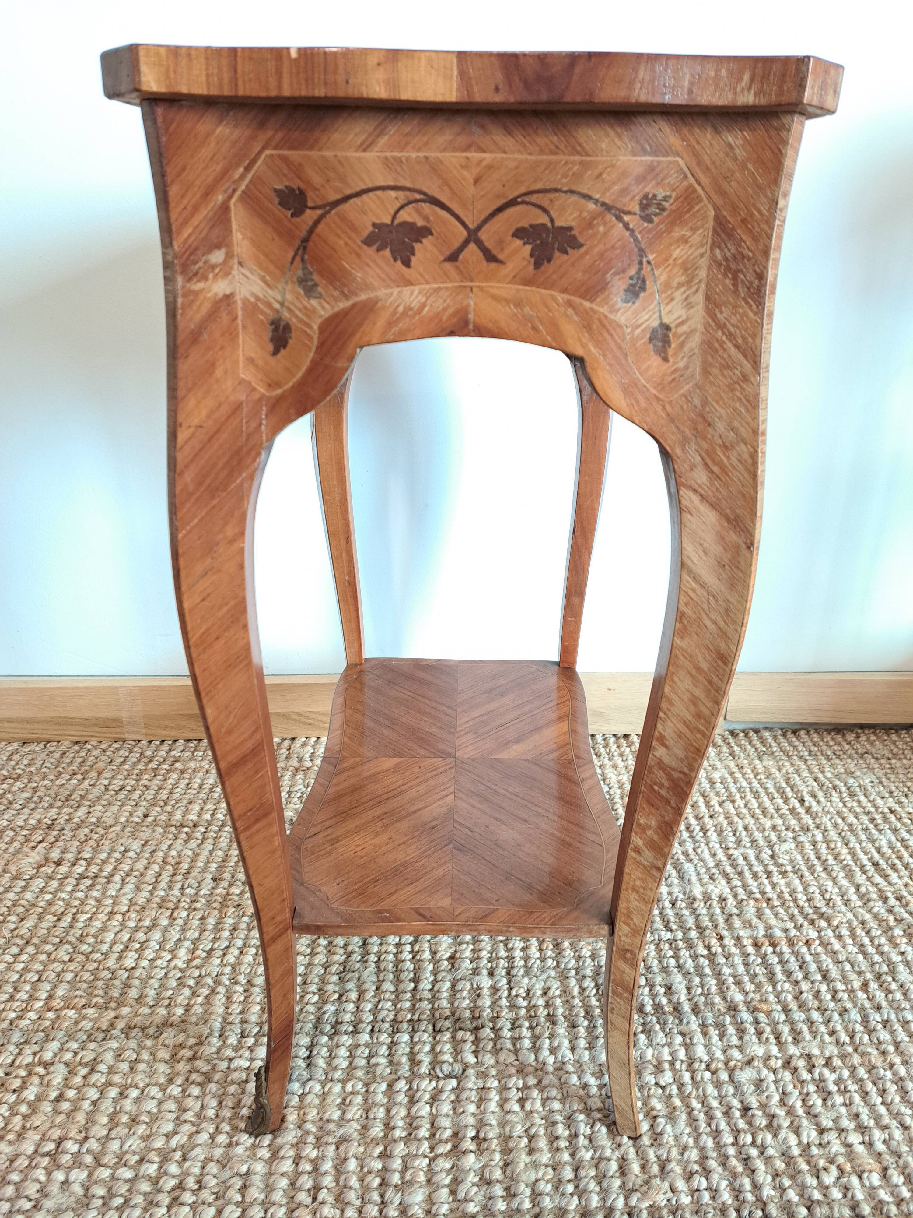 Pair of marquetry tables