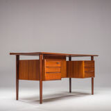 Danish teak desk by peter lovig nielsen for hedensted mobelfabrik, 1960