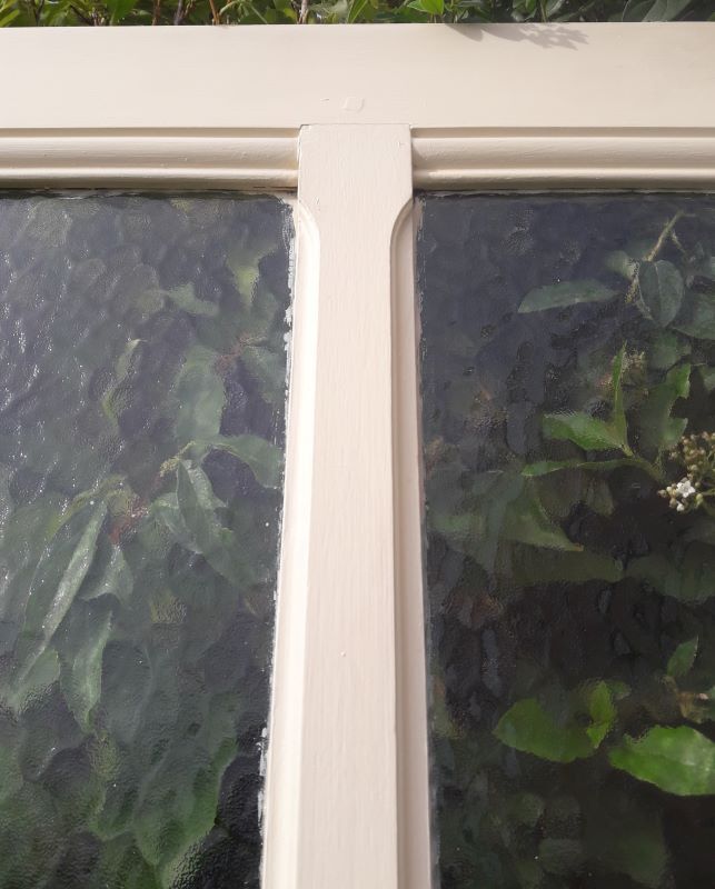 Old translucent glass communication door 82.5x214.2cm