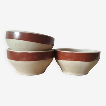 Set of 3 small bowls in Digoin stoneware