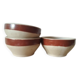 Set of 3 small bowls in Digoin stoneware