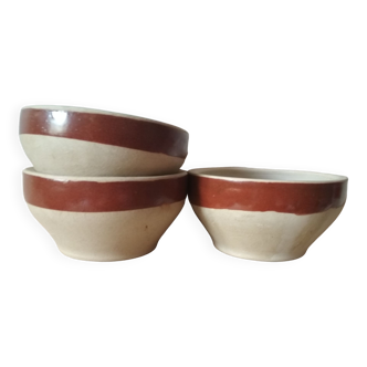 Set of 3 small bowls in Digoin stoneware