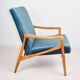 Czech Model Armchair attributed to Jiri Jiroutek in ocean blue, 1970s