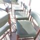Set 6 chaises scandinave teck simili cuir vert olive