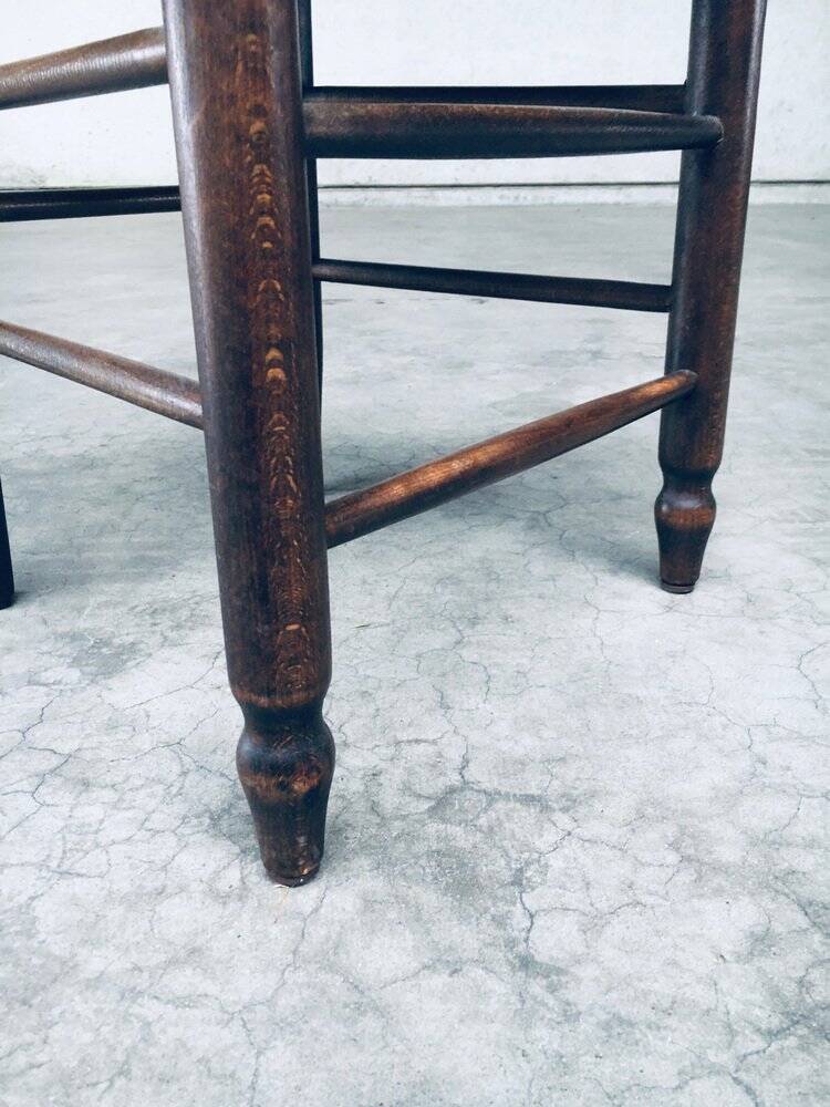 French Provincial Design Rush Dining Chairs, 1940s, Set of 8