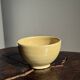 Small vintage yellow terracotta bowl with a handmade pedestal H8 D12