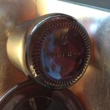 2 vintage amber glass canisters